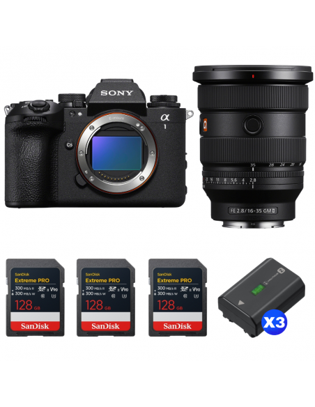 Sony alpha 1 II + FE 16-35mm f/2.8 GM II + 3 SanDisk 128GB Extreme PRO UHS-II SDXC + 3 Sony NP-FZ100|MCZ DIRECT