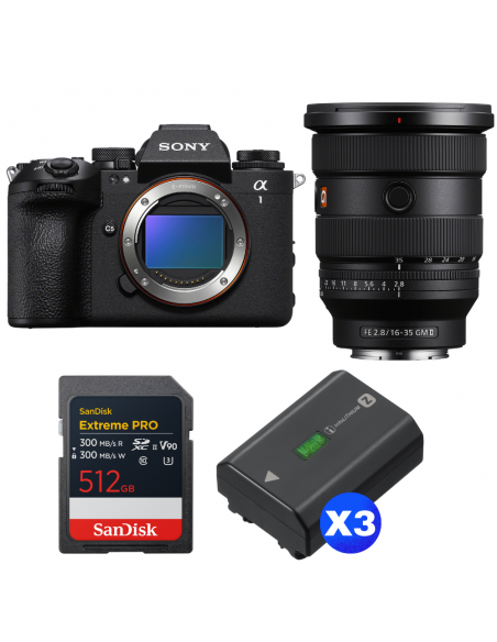 Sony alpha 1 II + FE 16-35mm f/2.8 GM II + 1 SanDisk 512GB Extreme PRO UHS-II SDXC + 3 Sony NP-FZ100|MCZ DIRECT