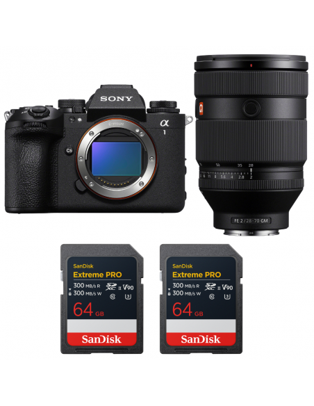 Sony alpha 1 II + FE 28-70mm f/2 GM + 2 SanDisk 64GB Extreme PRO UHS-II SDXC|MCZ DIRECT
