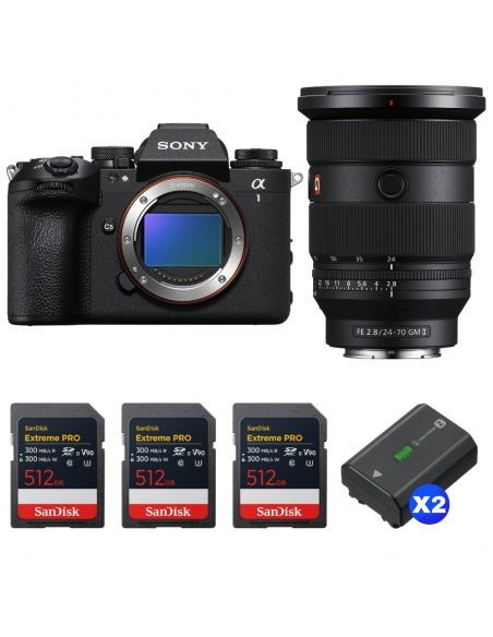 Sony alpha 1 II + FE 24-70mm f/2.8 GM II + 3 SanDisk 512GB Extreme PRO UHS-II SDXC + 2 Sony NP-FZ100|MCZ DIRECT