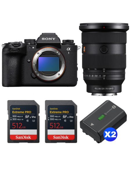 Sony alpha 1 II + FE 24-70mm f/2.8 GM II + 2 SanDisk 512GB Extreme PRO UHS-II SDXC + 2 Sony NP-FZ100|MCZ DIRECT