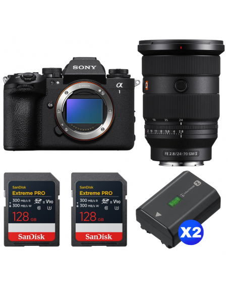 Sony alpha 1 II + FE 24-70mm f/2.8 GM II + 2 SanDisk 128GB Extreme PRO UHS-II SDXC + 2 Sony NP-FZ100|MCZ DIRECT