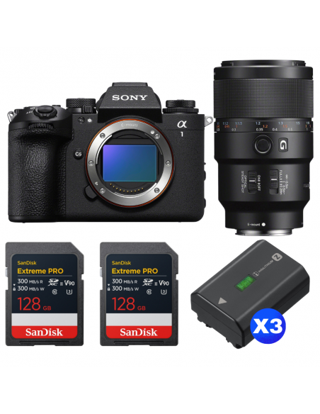 Sony alpha 1 II + FE 90mm f/2.8 Macro G OSS + 2 SanDisk 128GB Extreme PRO UHS-II SDXC + 3 Sony NP-FZ100|MCZ DIRECT