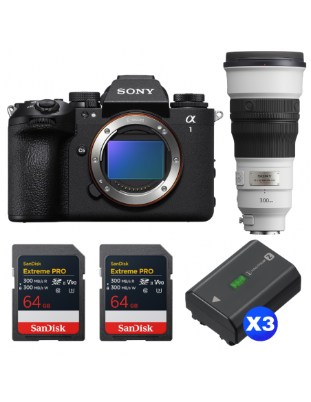 Sony alpha 1 II + FE 300mm f/2.8 GM OSS + 2 SanDisk 64GB Extreme PRO UHS-II SDXC + 3 Sony NP-FZ100|MCZ DIRECT