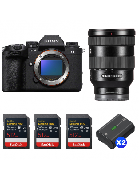 Sony alpha 1 II + FE 24-105mm f/4 G OSS + 3 SanDisk 512GB Extreme PRO UHS-II SDXC + 2 Sony NP-FZ100|MCZ DIRECT