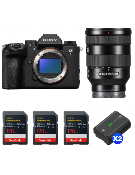 Sony alpha 1 II + FE 24-105mm f/4 G OSS + 3 SanDisk 128GB Extreme PRO UHS-II SDXC + 2 Sony NP-FZ100|MCZ DIRECT
