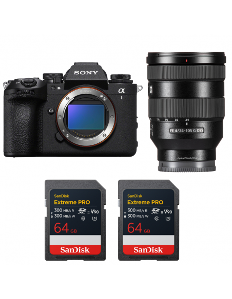 Sony alpha 1 II + FE 24-105mm f/4 G OSS + 2 SanDisk 64GB Extreme PRO UHS-II SDXC|MCZ DIRECT