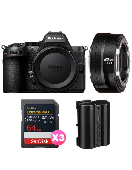 Nikon Z5 II + FTZ II + 3 SanDisk 64GB Extreme PRO UHS-II SDXC + Nikon EN-EL15c|MCZ DIRECT