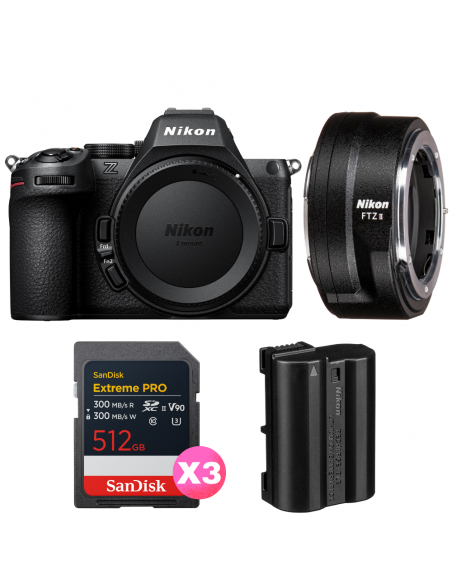 Nikon Z5 II + FTZ II + 3 SanDisk 512GB Extreme PRO UHS-II SDXC + Nikon EN-EL15c|MCZ DIRECT