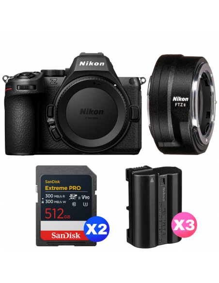 Nikon Z5 II + FTZ II + 2 SanDisk 512GB Extreme PRO UHS-II SDXC + 3 Nikon EN-EL15c|MCZ DIRECT