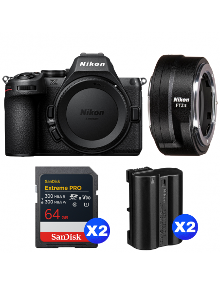Nikon Z5 II + FTZ II + 2 SanDisk 64GB Extreme PRO UHS-II SDXC + 2 Nikon EN-EL15c|MCZ DIRECT