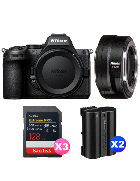 Nikon Z5 II + FTZ II + 3 SanDisk 128GB Extreme PRO UHS-II SDXC + 2 Nikon EN-EL15c|MCZ DIRECT