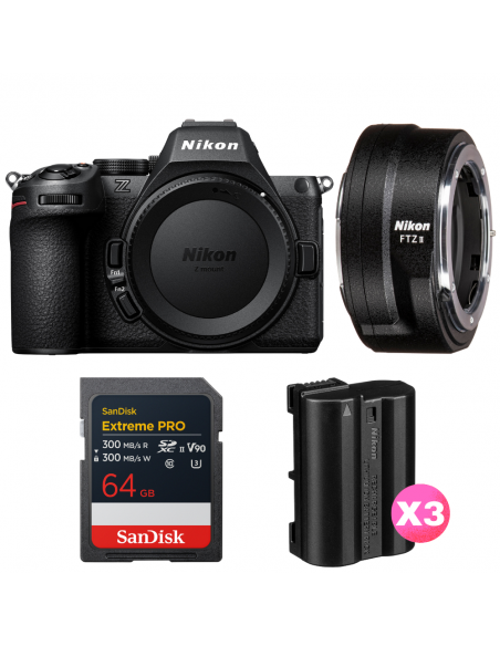 Nikon Z5 II + FTZ II + 1 SanDisk 64GB Extreme PRO UHS-II SDXC + 3 Nikon EN-EL15c|MCZ DIRECT