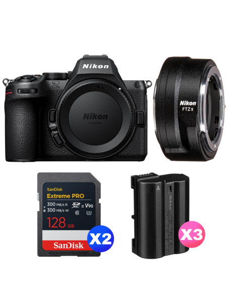 Nikon Z5 II + FTZ II + 2 SanDisk 128GB Extreme PRO UHS-II SDXC + 3 Nikon EN-EL15c|MCZ DIRECT