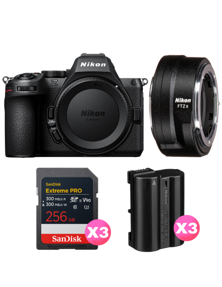 Nikon Z5 II + FTZ II + 3 SanDisk 256GB Extreme PRO UHS-II SDXC + 3 Nikon EN-EL15c|MCZ DIRECT