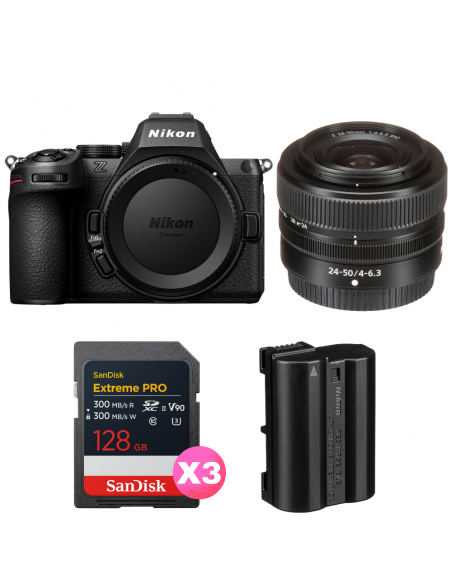 Nikon Z5 II + 24-50mm f/4-6.3 + 3 SanDisk 128GB Extreme PRO UHS-II SDXC + Nikon EN-EL15c|MCZ DIRECT