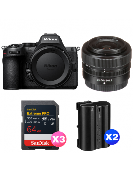 Nikon Z5 II + 24-50mm f/4-6.3 + 3 SanDisk 64GB Extreme PRO UHS-II SDXC + 2 Nikon EN-EL15c|MCZ DIRECT