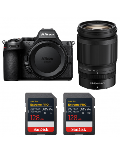 Nikon Z5 II + 24-200mm f/4-6.3 VR + 2 SanDisk 128GB Extreme PRO UHS-II SDXC Nikon Z5 II + 24-200mm f/4-6.3 VR + 2 SanDisk 128GB Extreme PRO UHS-II SDXC