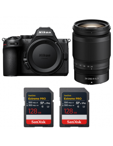 Nikon Z5 II + 24-200mm f/4-6.3 VR + 2 SanDisk 128GB Extreme PRO UHS-II SDXC Nikon MIRRORLESS CAMERAS €2,236.00 MCZ DIRECT