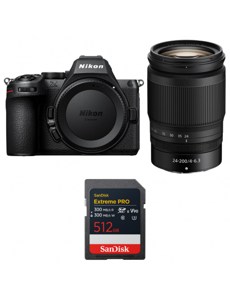 Nikon Z5 II + 24-200mm f/4-6.3 VR + 1 SanDisk 512GB Extreme PRO UHS-II SDXC|MCZ DIRECT