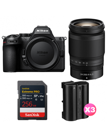 Nikon Z5 II + 24-200mm f/4-6.3 VR + 1 SanDisk 256GB Extreme PRO UHS-II SDXC + 3 Nikon EN-EL15c|MCZ DIRECT