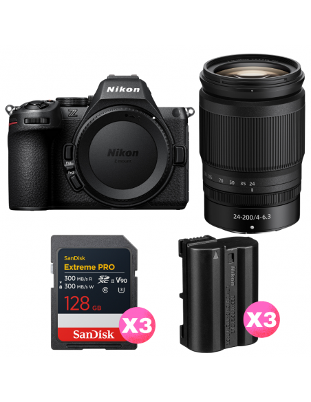 Nikon Z5 II + 24-200mm f/4-6.3 VR + 3 SanDisk 128GB Extreme PRO UHS-II SDXC + 3 Nikon EN-EL15c|MCZ DIRECT