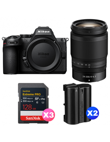 Nikon Z5 II + 24-200mm f/4-6.3 VR + 3 SanDisk 128GB Extreme PRO UHS-II SDXC + 2 Nikon EN-EL15c|MCZ DIRECT
