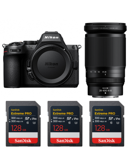 Nikon Z5 II + 28-400mm f/4-8 VR + 3 SanDisk 128GB Extreme PRO UHS-II SDXC|MCZ DIRECT