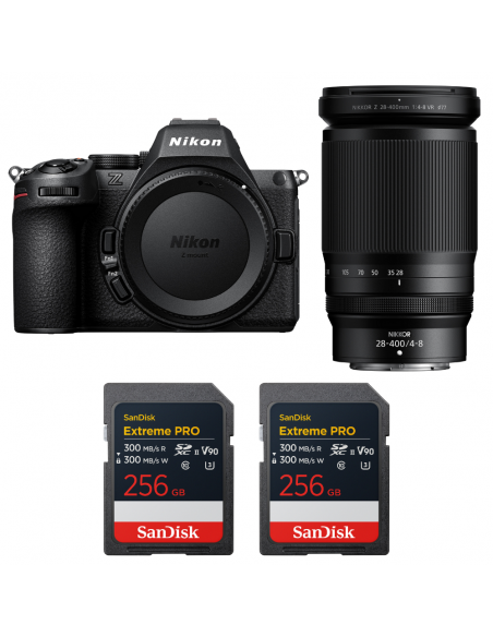 Nikon Z5 II + 28-400mm f/4-8 VR + 2 SanDisk 256GB Extreme PRO UHS-II SDXC|MCZ DIRECT