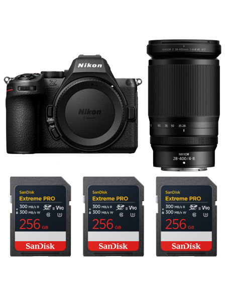 Nikon Z5 II + 28-400mm f/4-8 VR + 3 SanDisk 256GB Extreme PRO UHS-II SDXC|MCZ DIRECT