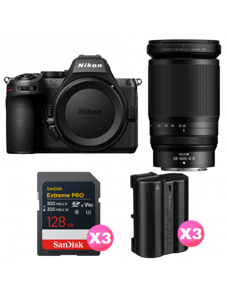 Nikon Z5 II + 28-400mm f/4-8 VR + 3 SanDisk 128GB Extreme PRO UHS-II SDXC + 3 Nikon EN-EL15c|MCZ DIRECT
