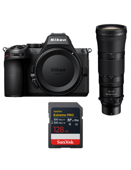 Nikon Z5 II + 180-600mm f/5.6-6.3 VR + 1 SanDisk 128GB Extreme PRO UHS-II SDXC|MCZ DIRECT