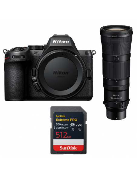 Nikon Z5 II + 180-600mm f/5.6-6.3 VR + 1 SanDisk 512GB Extreme PRO UHS-II SDXC|MCZ DIRECT