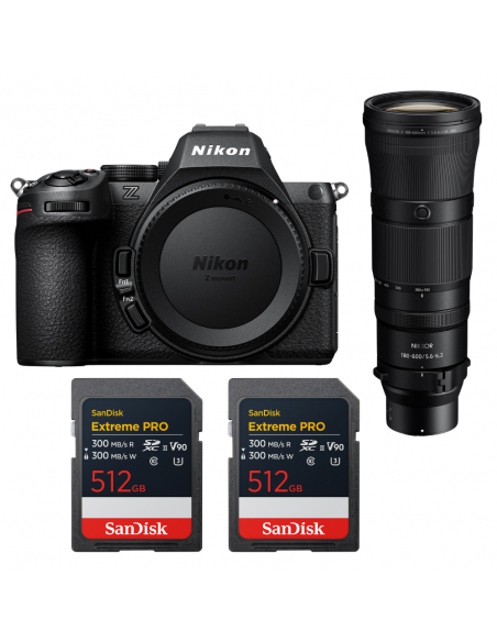 Nikon Z5 II + 180-600mm f/5.6-6.3 VR + 2 SanDisk 512GB Extreme PRO UHS-II SDXC|MCZ DIRECT