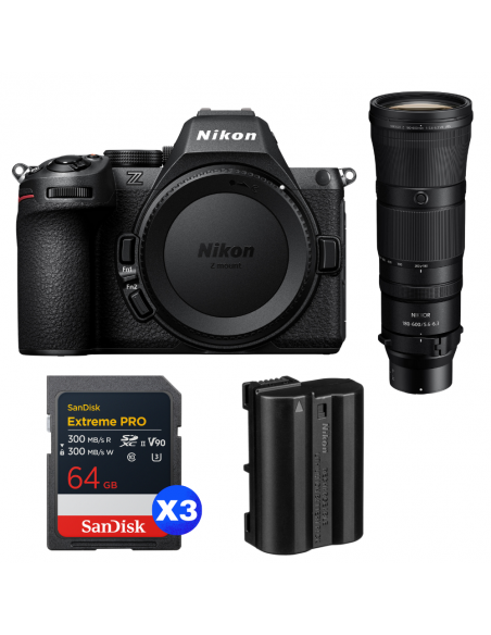 Nikon Z5 II + 180-600mm f/5.6-6.3 VR + 3 SanDisk 64GB Extreme PRO UHS-II SDXC + Nikon EN-EL15c|MCZ DIRECT