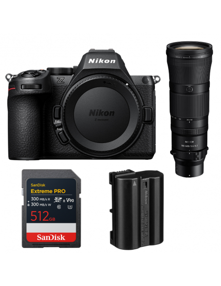Nikon Z5 II + 180-600mm f/5.6-6.3 VR + 1 SanDisk 512GB Extreme PRO UHS-II SDXC + Nikon EN-EL15c|MCZ DIRECT