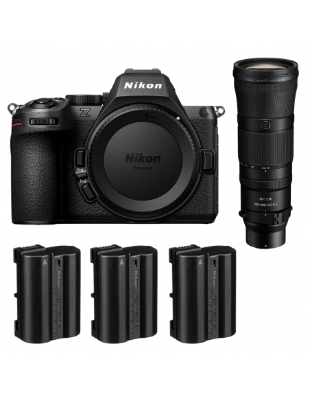 Nikon Z5 II + 180-600mm f/5.6-6.3 VR + 3 Nikon EN-EL15c|MCZ DIRECT