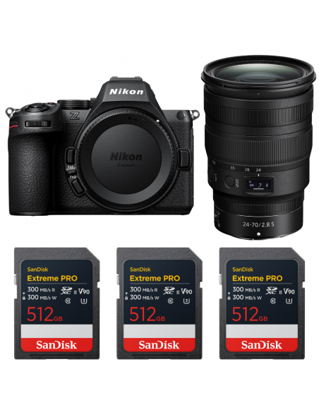 Nikon Z5 II + 24-70mm f/2.8 S + 3 SanDisk 512GB Extreme PRO UHS-II SDXC|MCZ DIRECT