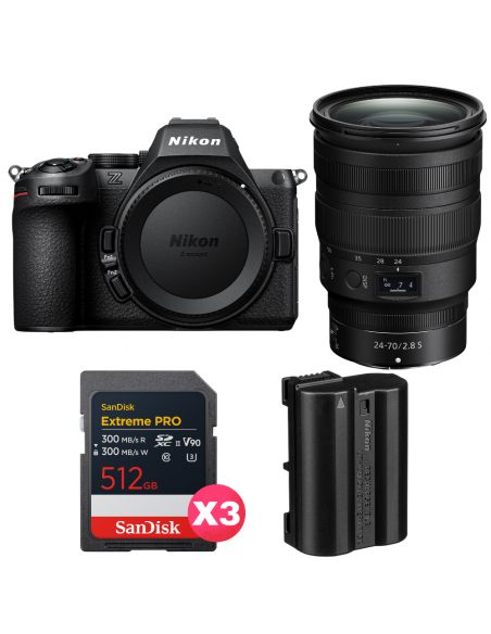 Nikon Z5 II + 24-70mm f/2.8 S + 3 SanDisk 512GB Extreme PRO UHS-II SDXC + Nikon EN-EL15c|MCZ DIRECT