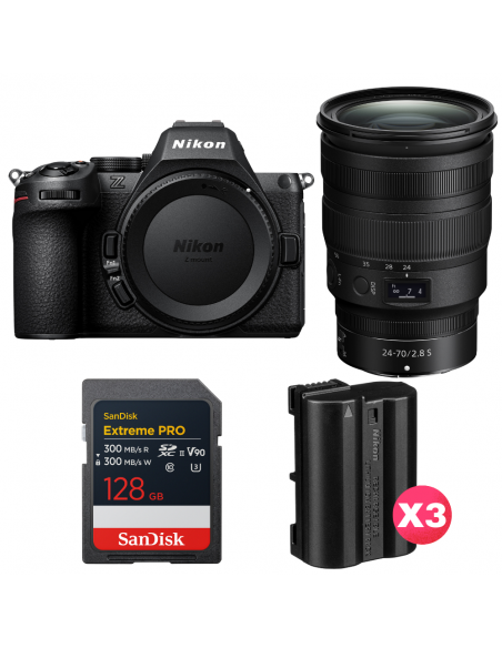 Nikon Z5 II + 24-70mm f/2.8 S + 1 SanDisk 128GB Extreme PRO UHS-II SDXC + 3 Nikon EN-EL15c|MCZ DIRECT