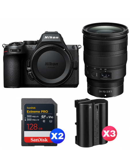 Nikon Z5 II + 24-70mm f/2.8 S + 2 SanDisk 128GB Extreme PRO UHS-II SDXC + 3 Nikon EN-EL15c|MCZ DIRECT