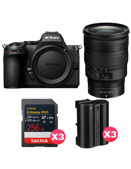 Nikon Z5 II + 24-70mm f/2.8 S + 3 SanDisk 256GB Extreme PRO UHS-II SDXC + 3 Nikon EN-EL15c|MCZ DIRECT