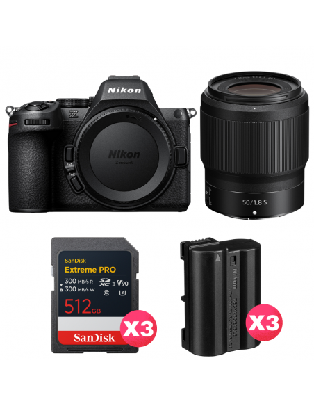 Nikon Z5 II + 50mm f/1.8 S + 3 SanDisk 512GB Extreme PRO UHS-II SDXC + 3 Nikon EN-EL15c|MCZ DIRECT