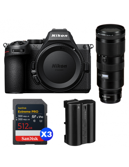 Nikon Z5 II + 70-200mm f/2.8 VR S + 3 SanDisk 512GB Extreme PRO UHS-II SDXC + Nikon EN-EL15c Nikon APPAREIL PHOTO HYBRIDE 4 723,00 € MCZ DIRECT