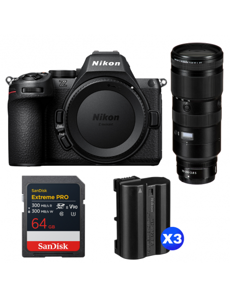 Nikon Z5 II + 70-200mm f/2.8 VR S + 1 SanDisk 64GB Extreme PRO UHS-II SDXC + 3 Nikon EN-EL15c|MCZ DIRECT