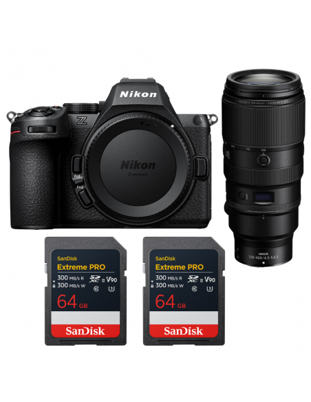 Nikon Z5 II + 100-400mm f/4.5-5.6 VR S + 2 SanDisk 64GB Extreme PRO UHS-II SDXC|MCZ DIRECT