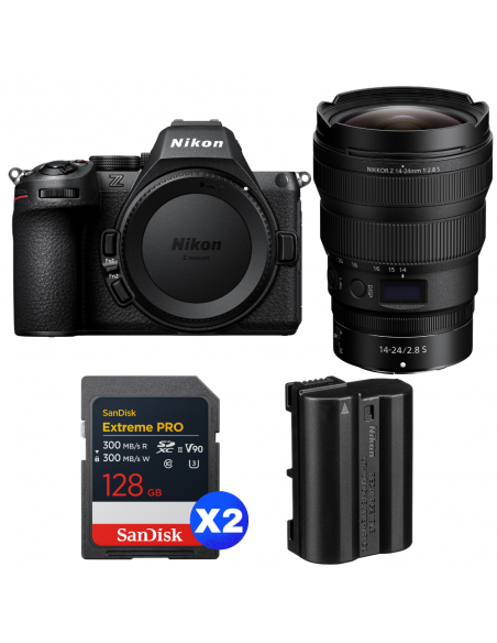 Nikon Z5 II + 14-24mm f/2.8 S + 2 SanDisk 128GB Extreme PRO UHS-II SDXC + Nikon EN-EL15c|MCZ DIRECT