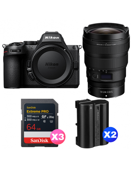 Nikon Z5 II + 14-24mm f/2.8 S + 3 SanDisk 64GB Extreme PRO UHS-II SDXC + 2 Nikon EN-EL15c|MCZ DIRECT