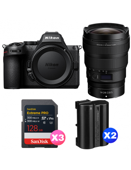 Nikon Z5 II + 14-24mm f/2.8 S + 3 SanDisk 128GB Extreme PRO UHS-II SDXC + 2 Nikon EN-EL15c|MCZ DIRECT