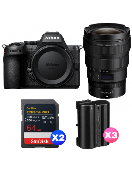 Nikon Z5 II + 14-24mm f/2.8 S + 2 SanDisk 64GB Extreme PRO UHS-II SDXC + 3 Nikon EN-EL15c|MCZ DIRECT